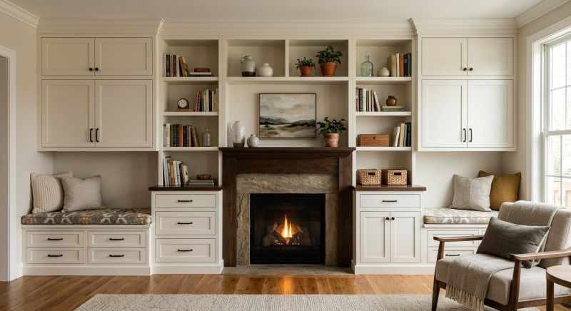Fireplace Cabinet Installation in Durham, NC